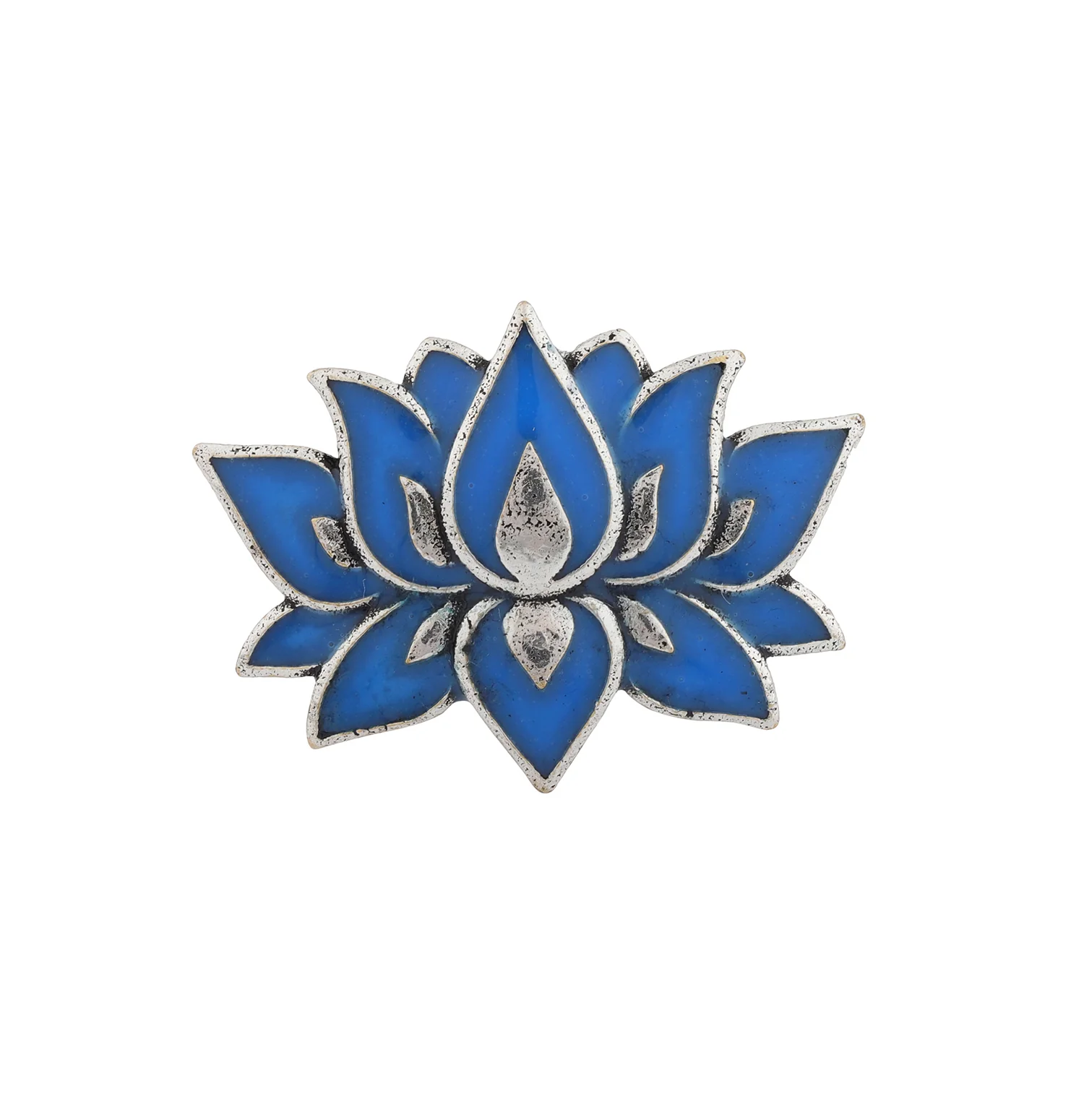 Boho Tribe Lotus Plume Oxidised Ring For Women - Image 4