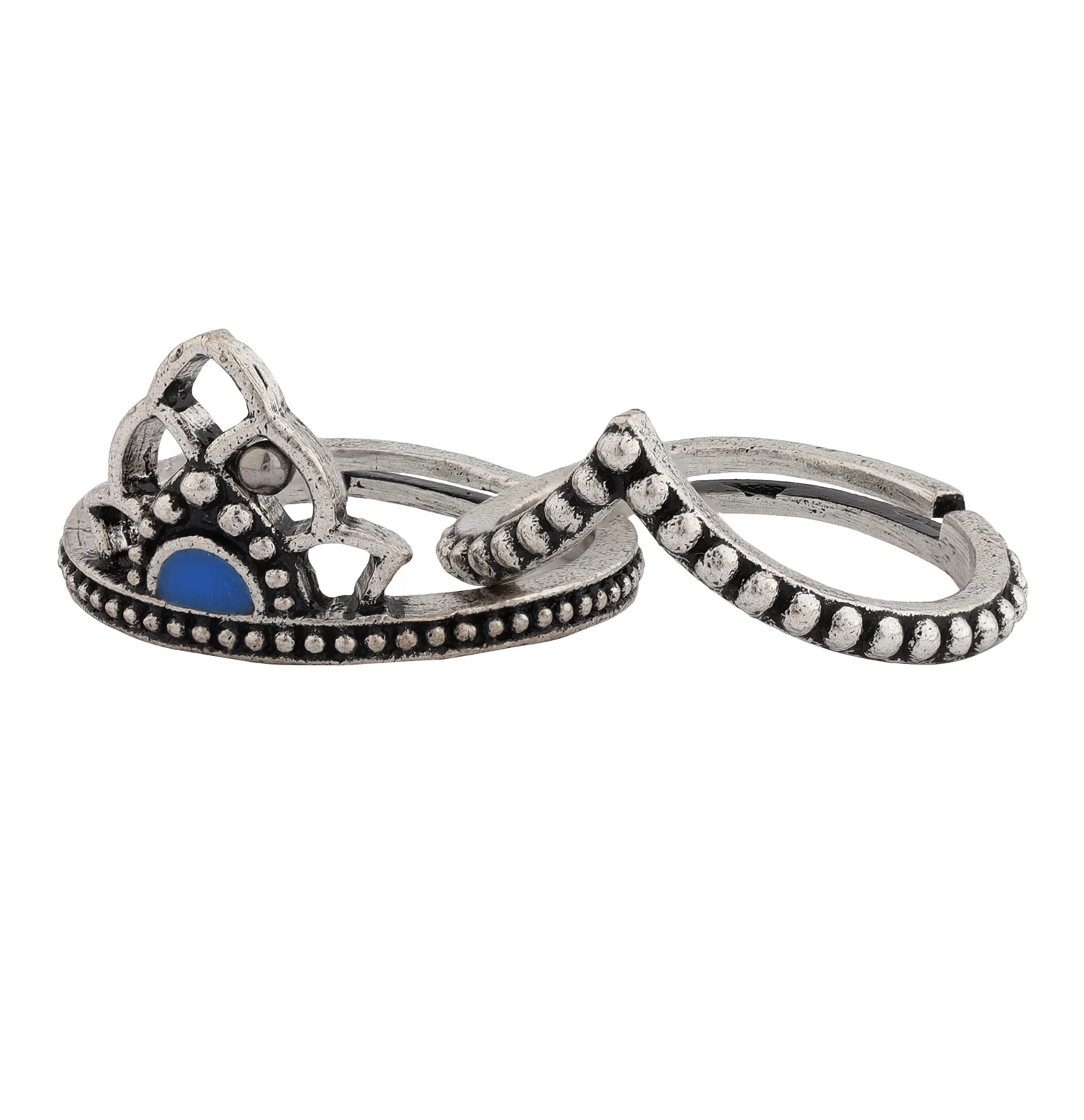 Boho Tribe Mystic Flora Oxidised Stackable Rings - Image 4