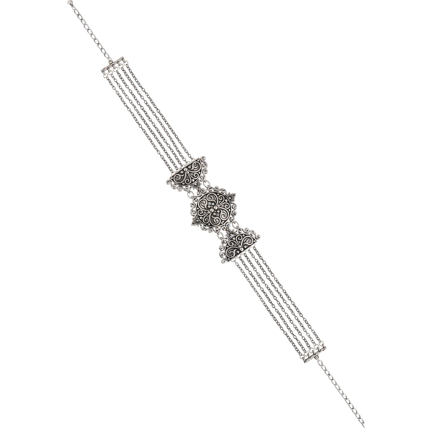 Boho Tribe Nomadic Oxidised Choker Necklace Set - Image 4