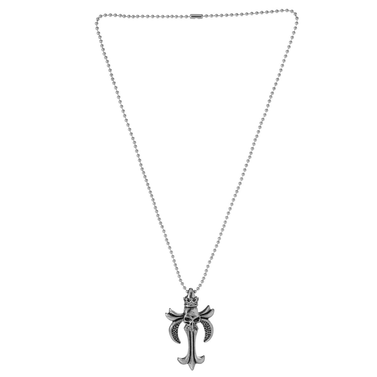 Bold And Attractive Oxidized Silver Tone Pendant With Chain - Image 2
