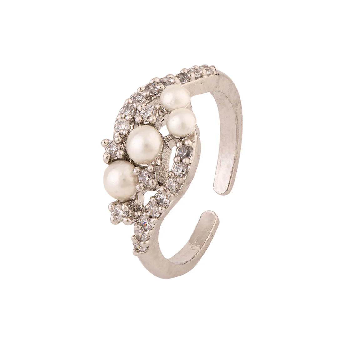 Brass Adjustable Embellished Ring - Image 3