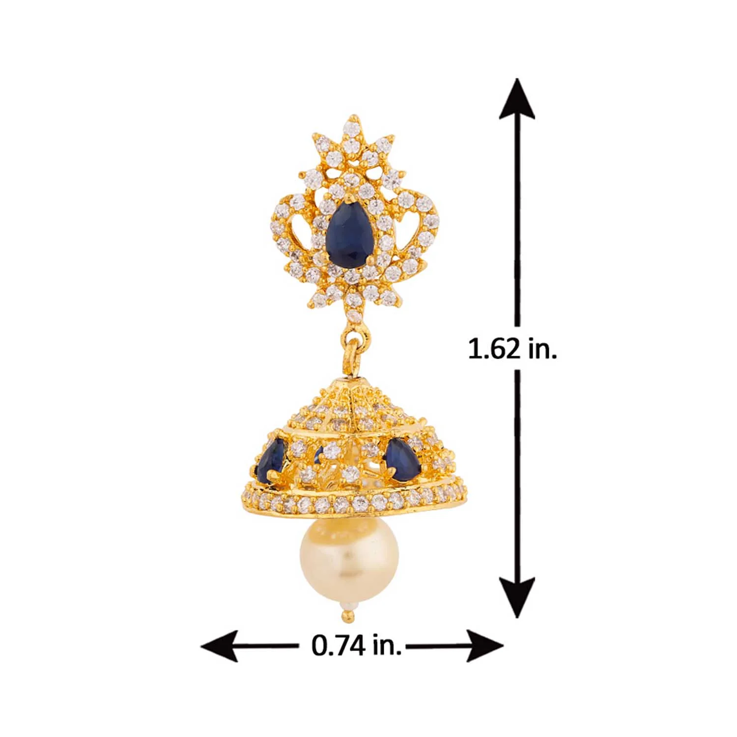 Brass Gold Toned Ethnic Earrings - Image 5