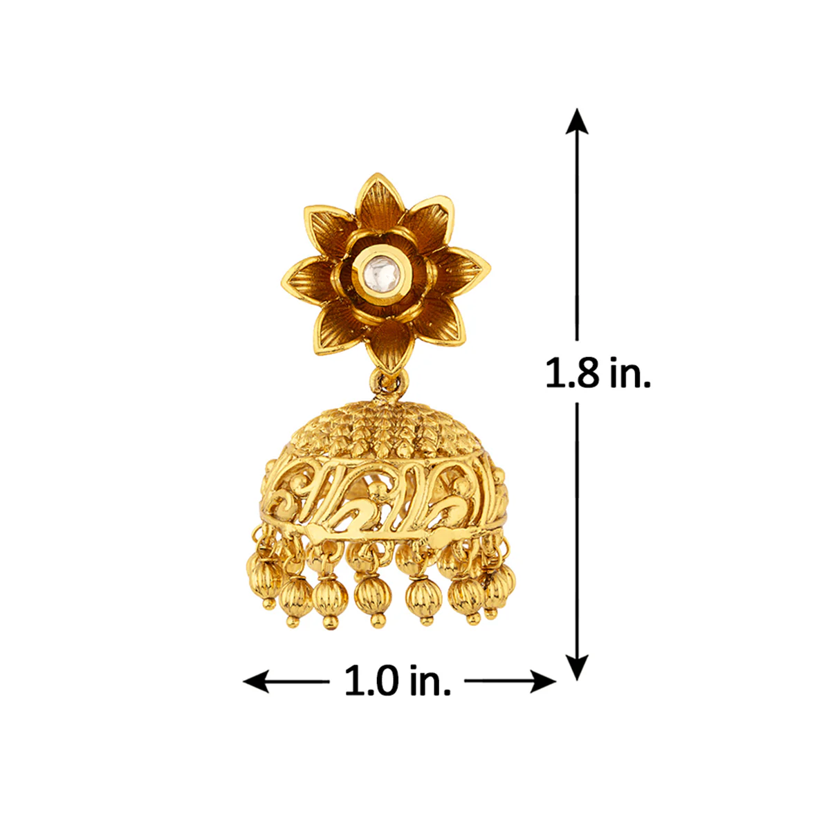 Brass Jhumka Drop Earrings - Image 5