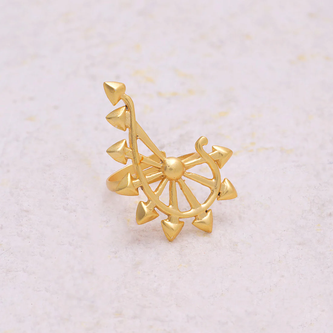 Brass Ring with traditional motif from Futuristic Spikes Collection
