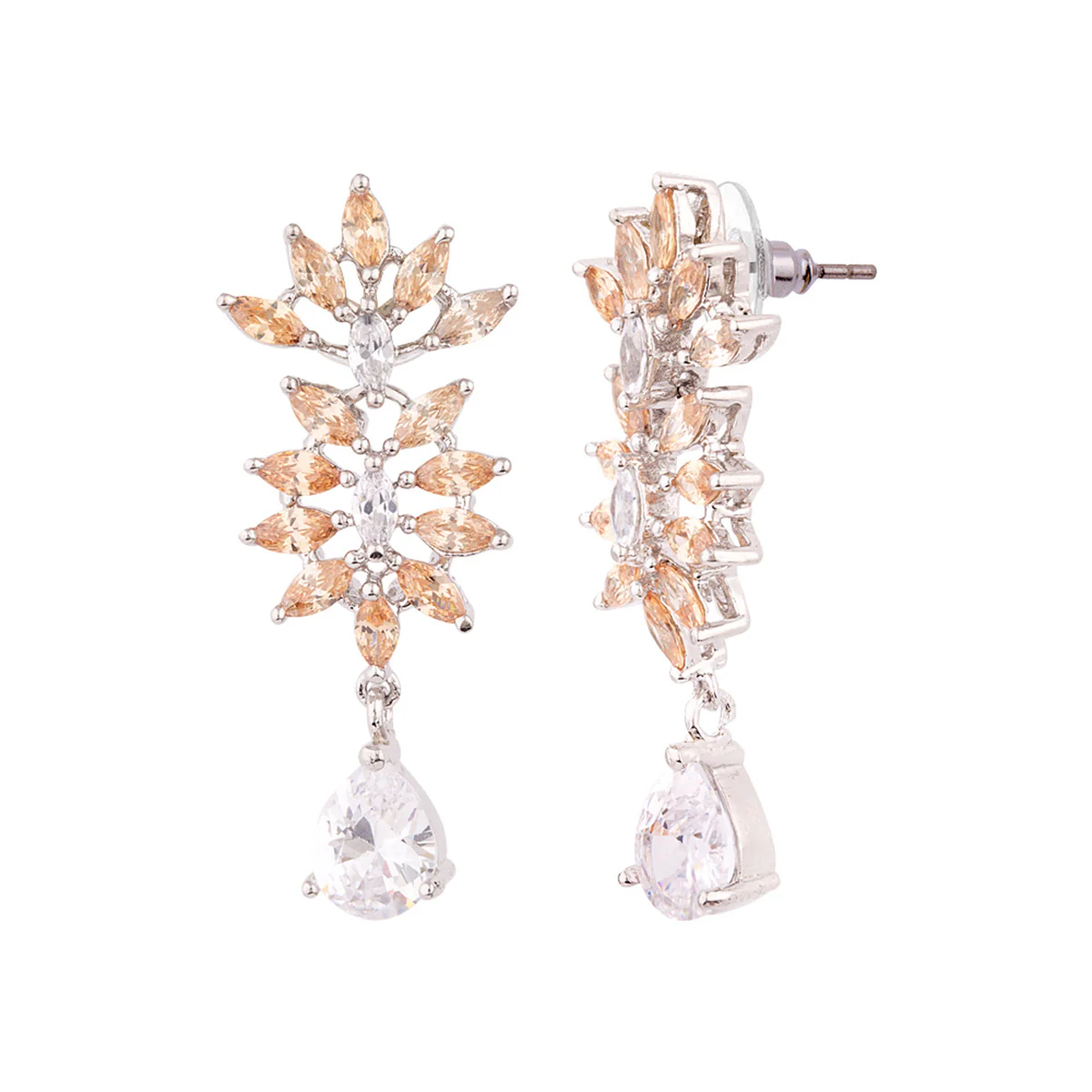 Brass Zircon Gemstones Adorned Necklace Set - Image 5