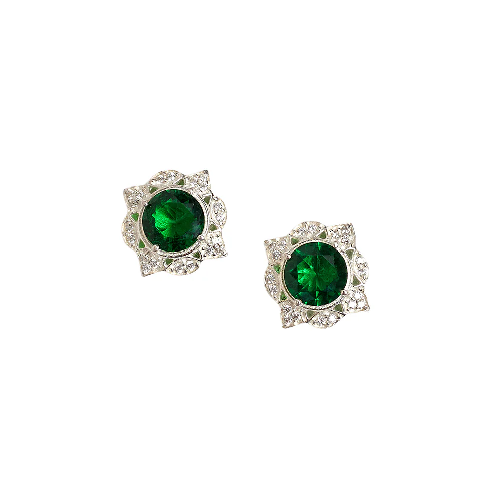 Emerald 4 Star 925 Sterling Silver Pendant Set - Image 5