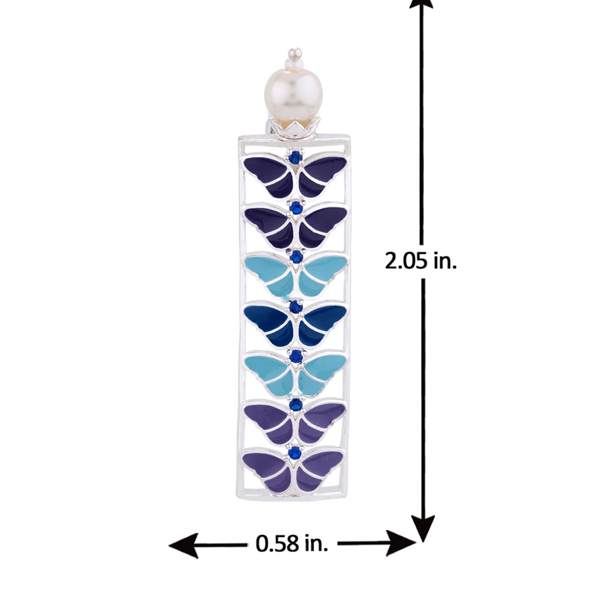 Butterfly Blue Dangler Earrings - Image 5