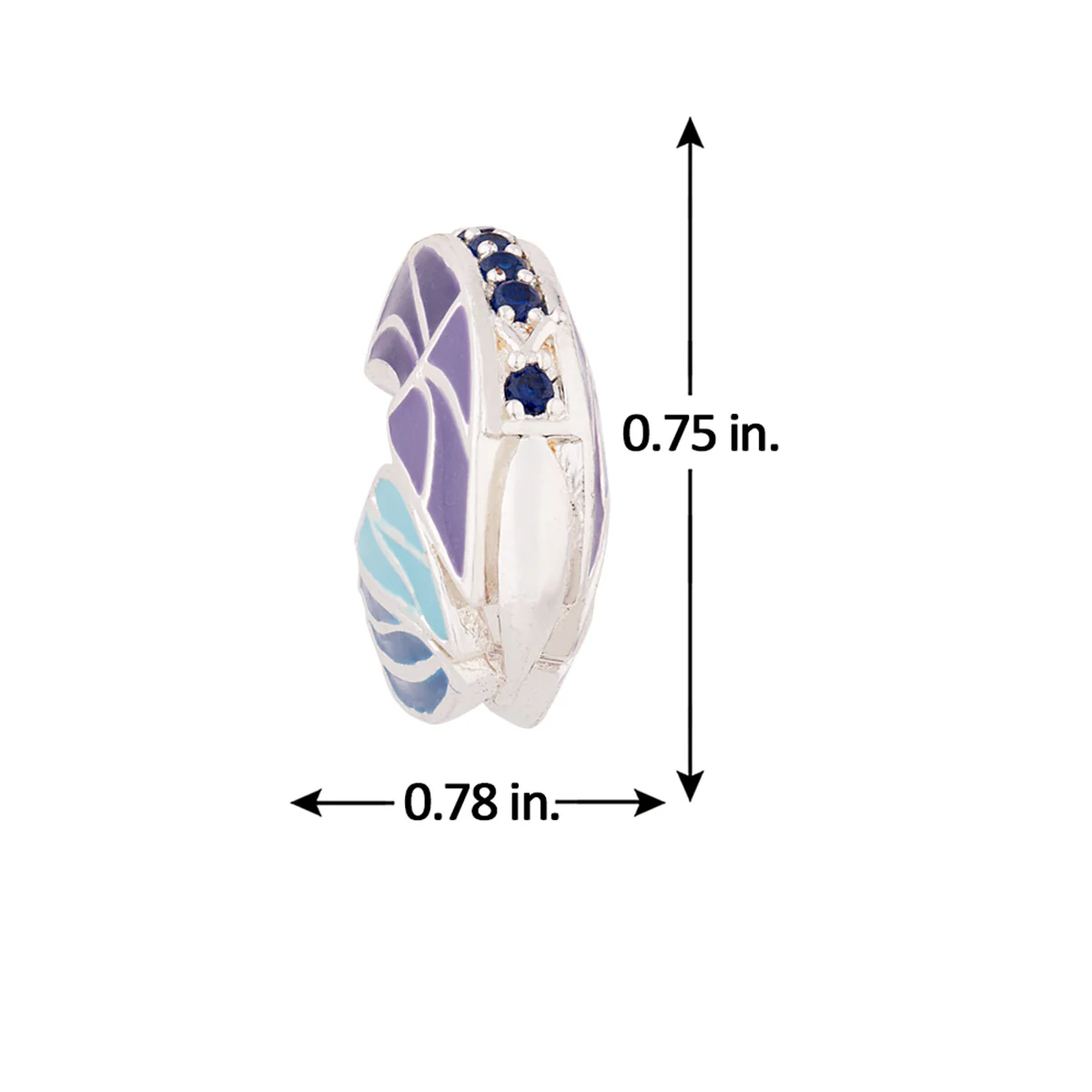 Butterfly Blue Enameled Earrings - Image 5