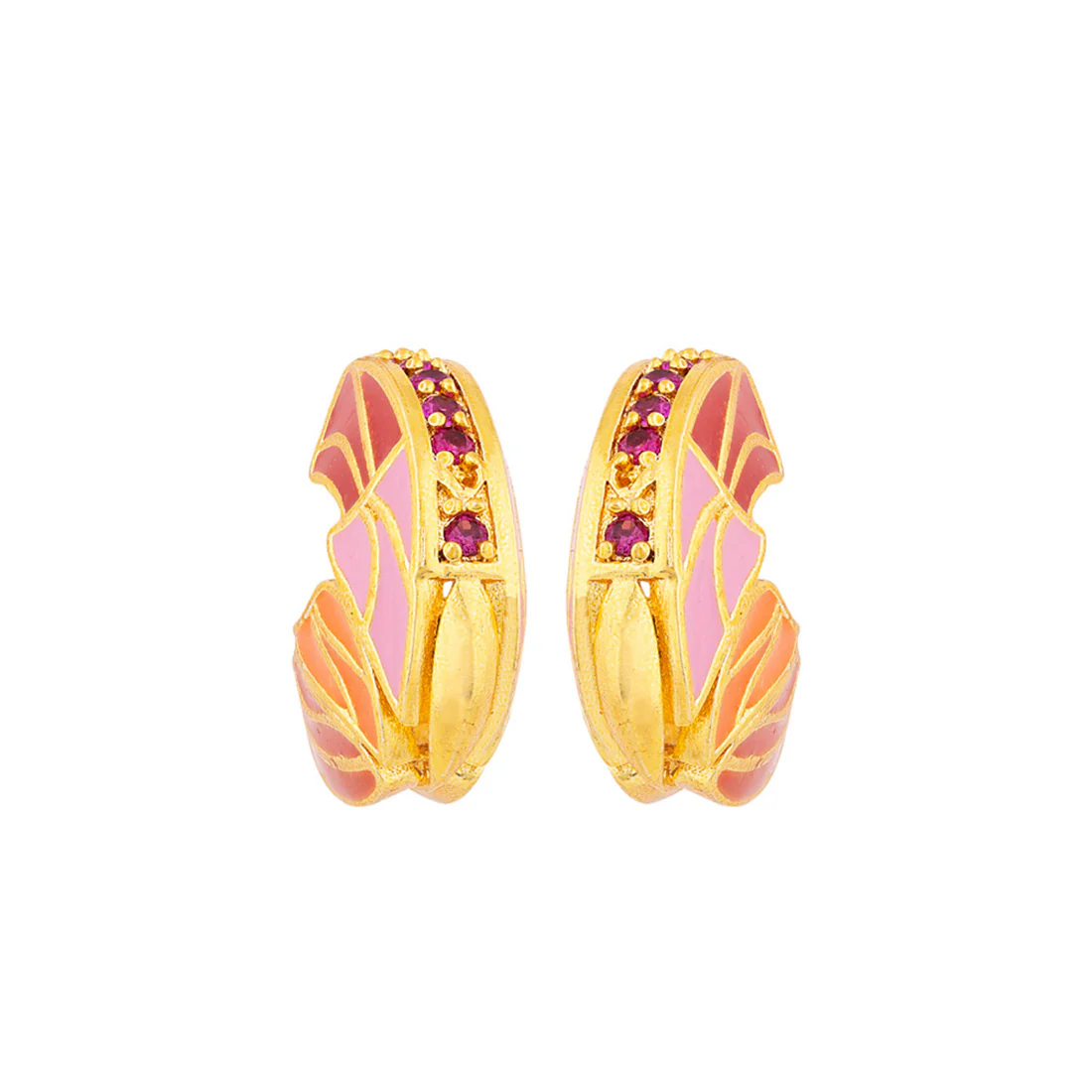 Butterfly Coloured Enamel Earrings - Image 3