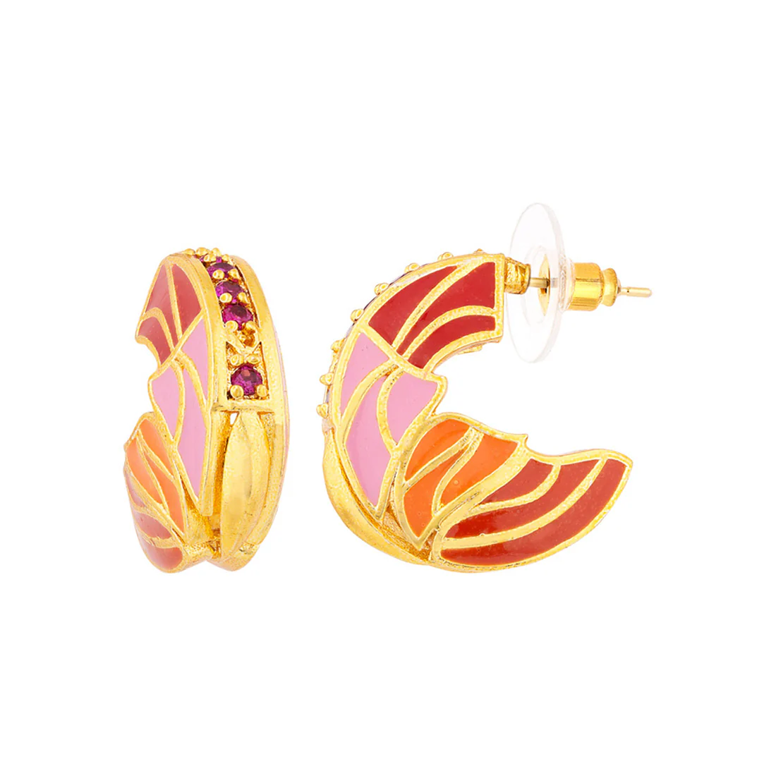 Butterfly Coloured Enamel Earrings - Image 4