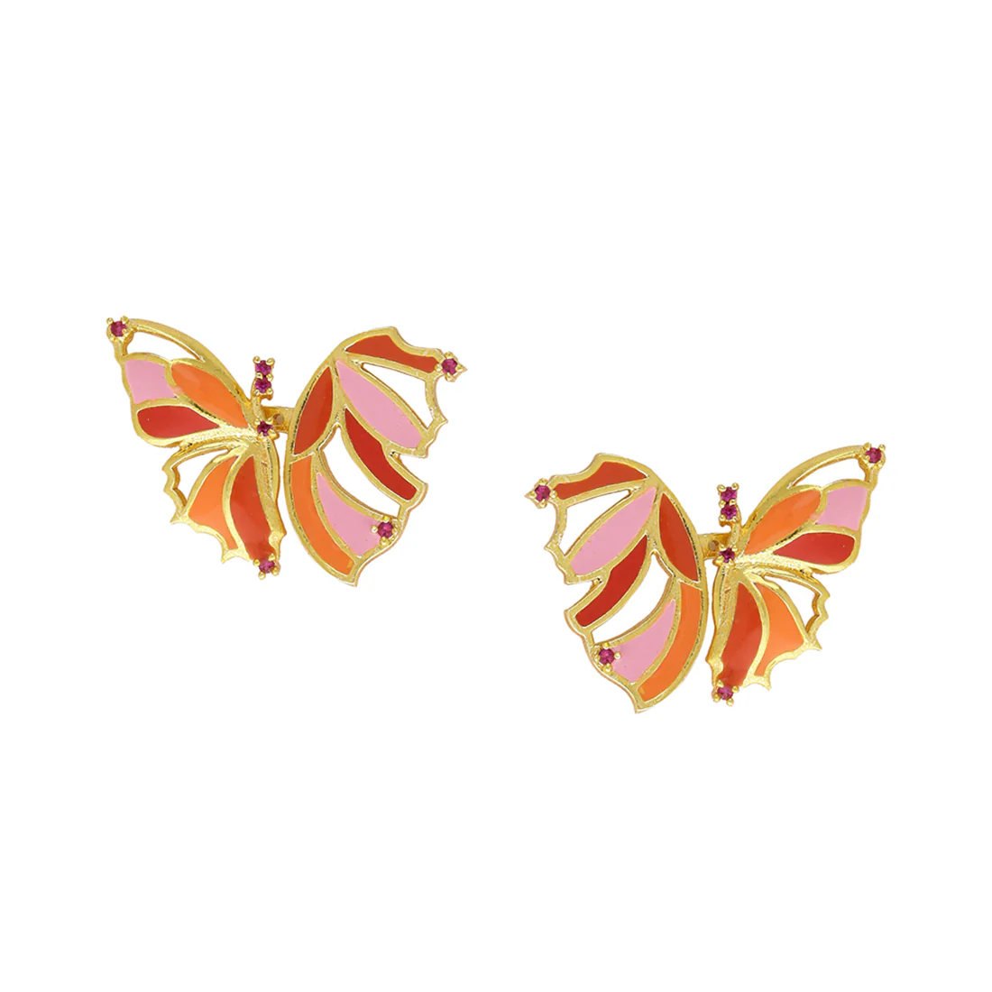 Butterfly Cute Orange Studs - Image 3