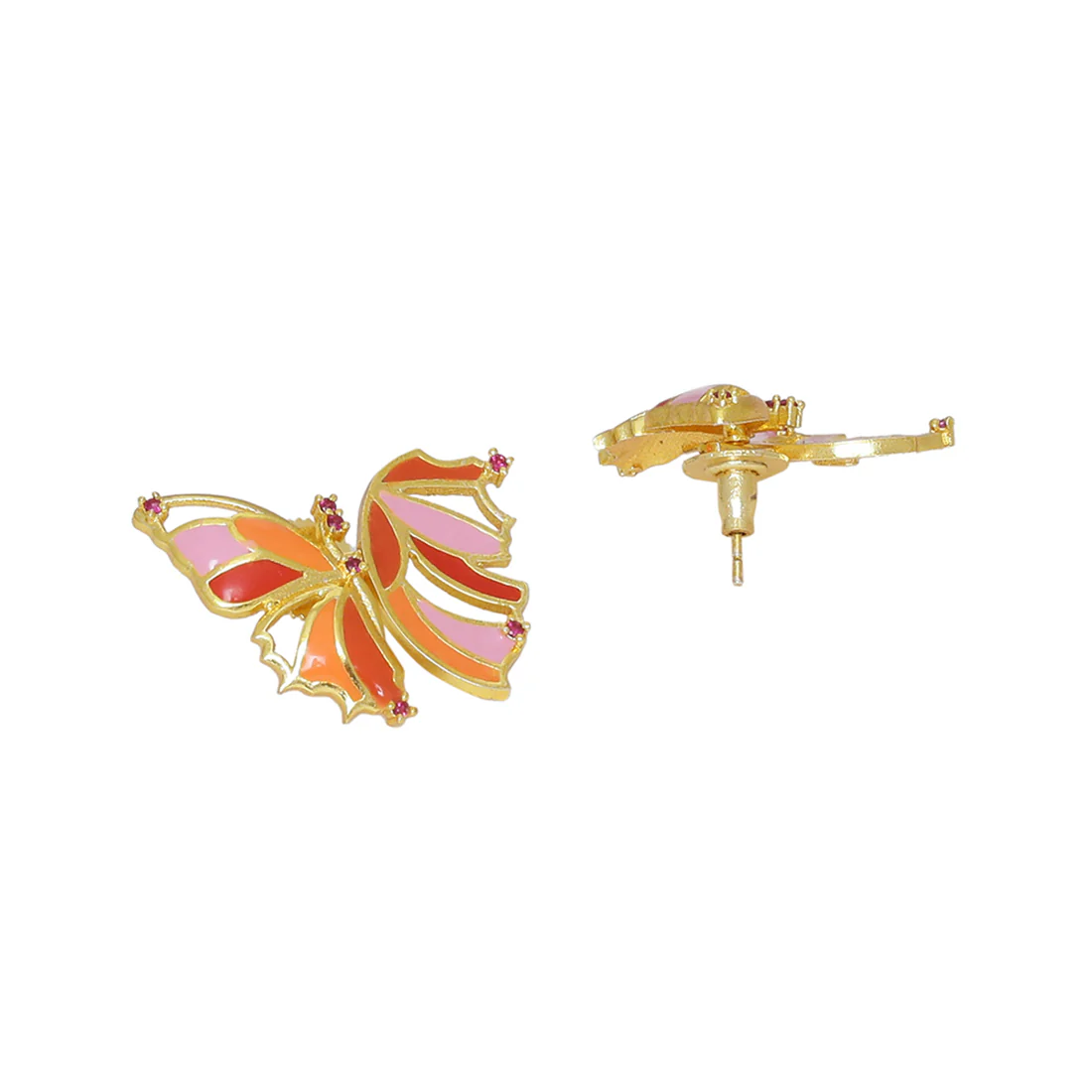 Butterfly Cute Orange Studs - Image 4