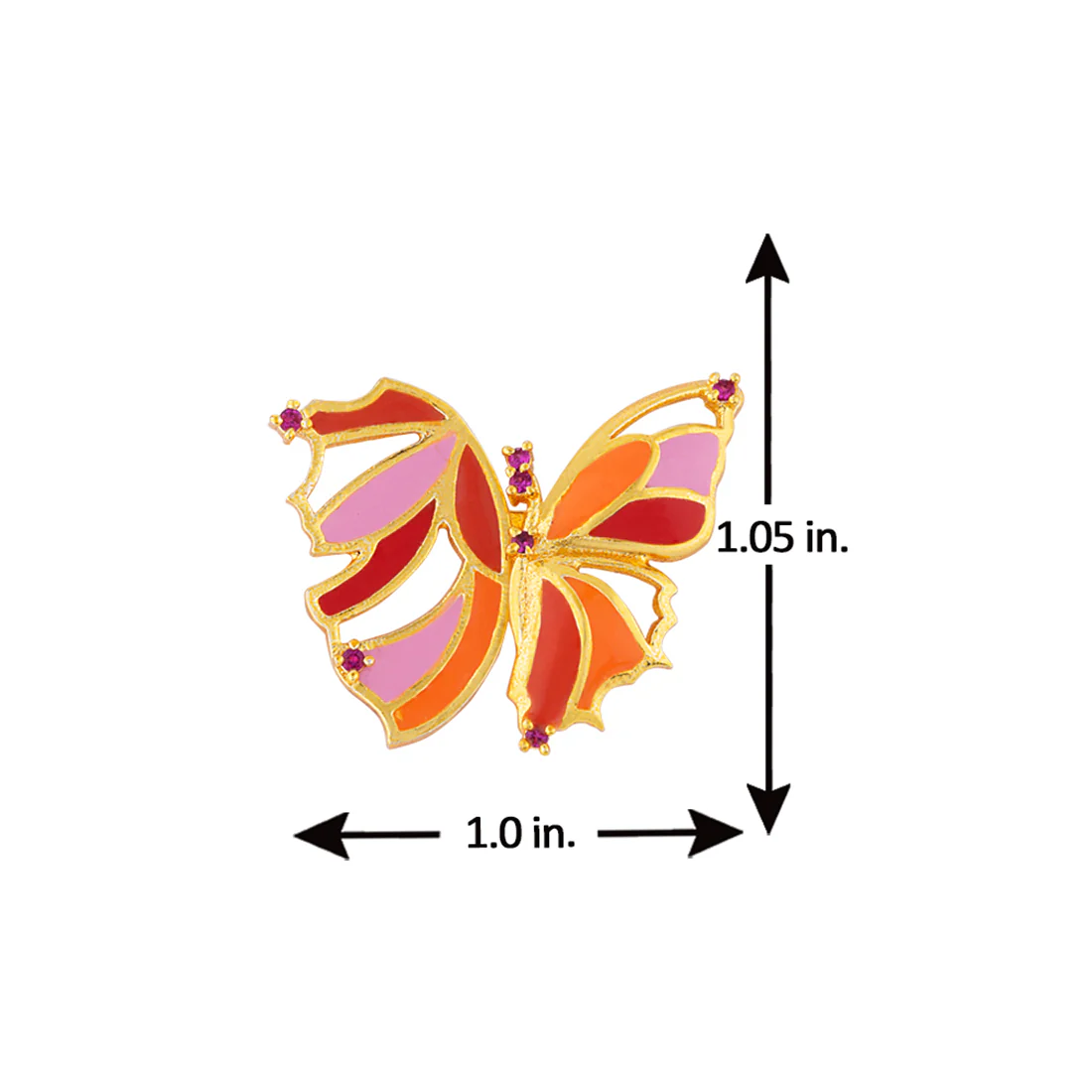 Butterfly Cute Orange Studs - Image 5