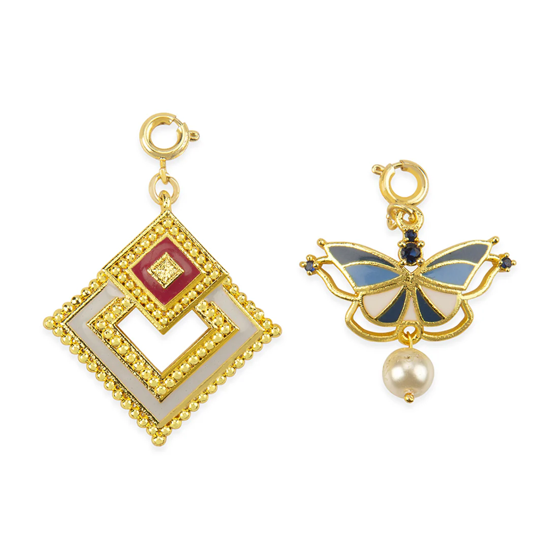 Butterfly Enameled Charms Pendant With Chain and Bracelets - Image 6