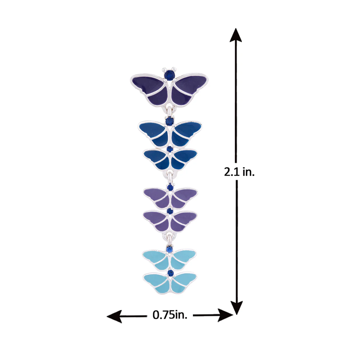 Butterfly Garden Blue Dangler Earrings - Image 5