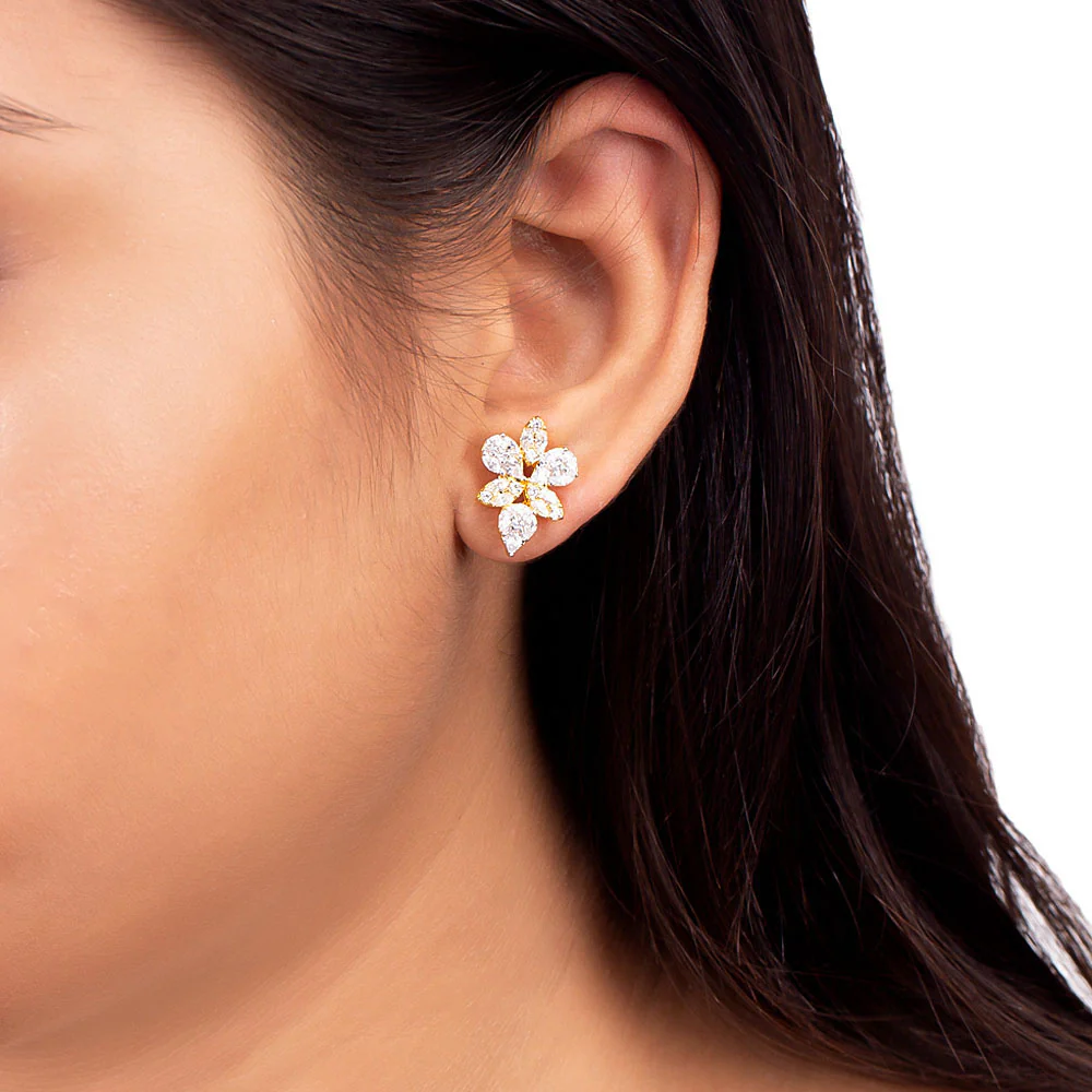 Butterfly Motif Brass Earrings - Image 2