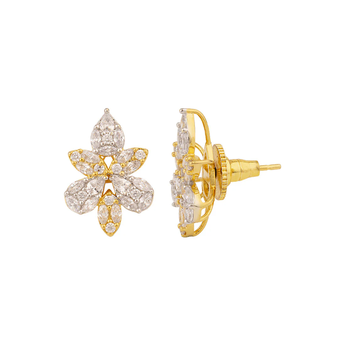 Butterfly Motif Brass Earrings - Image 4