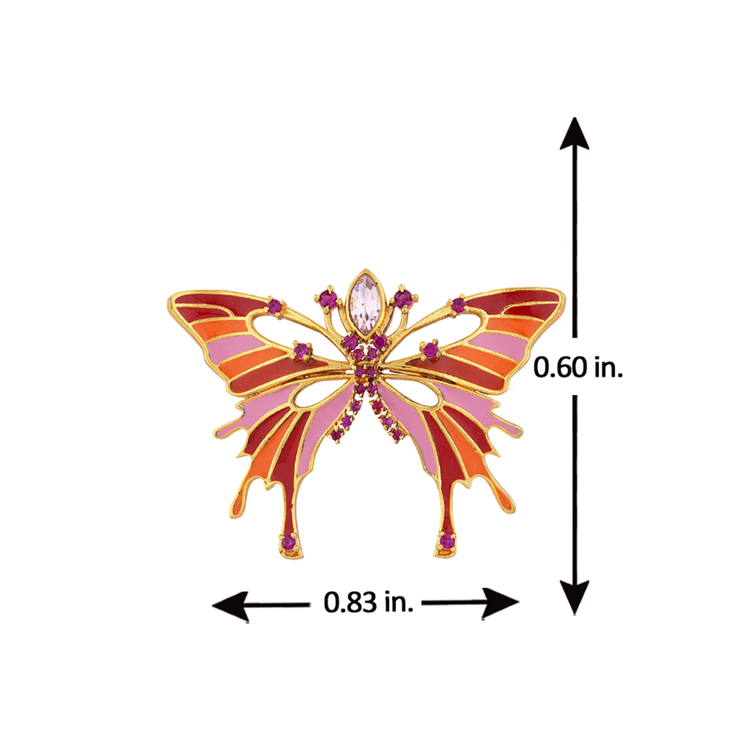 Butterfly Queen Pink Brooch - Image 6