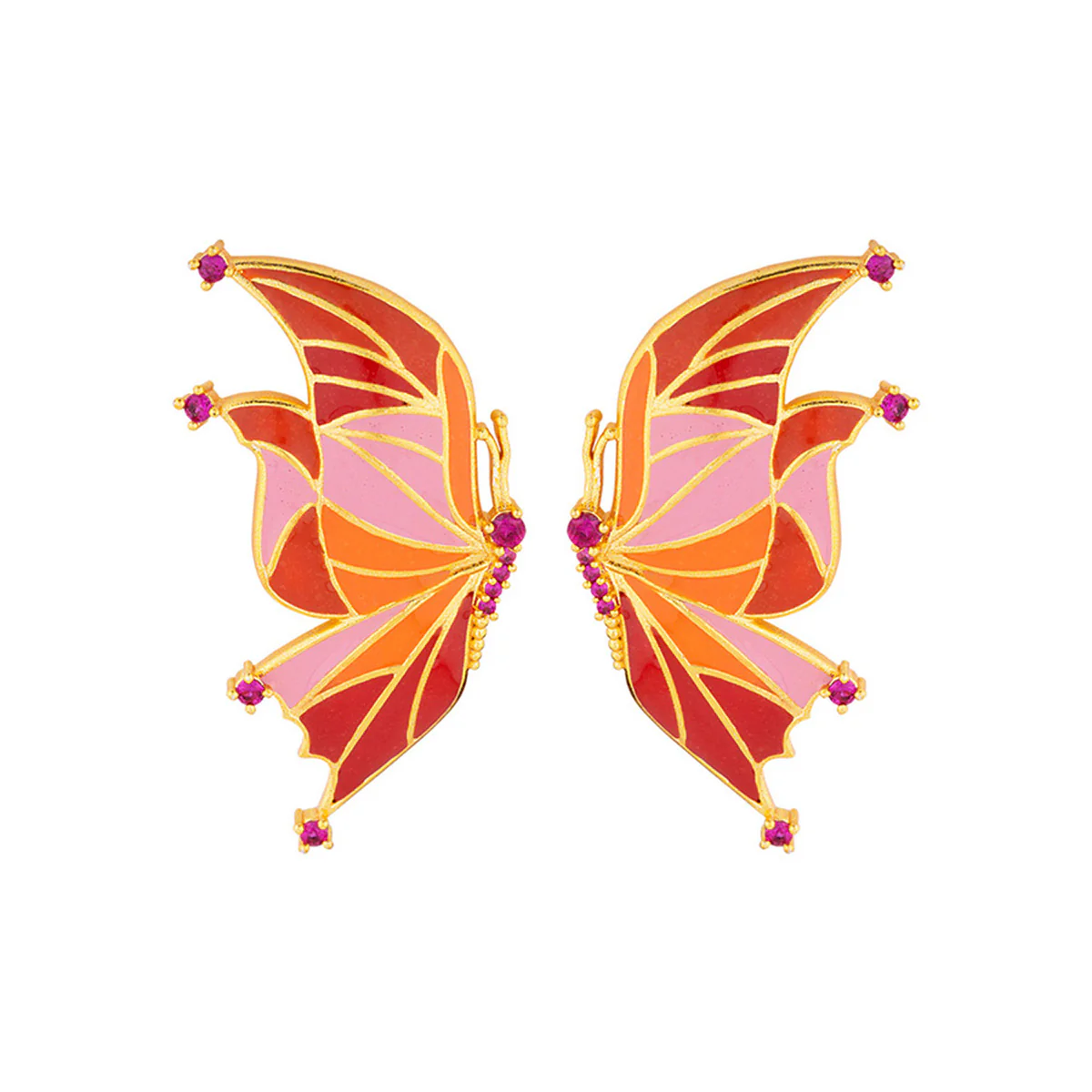 Butterfly Winged Enamel Earrings - Image 3