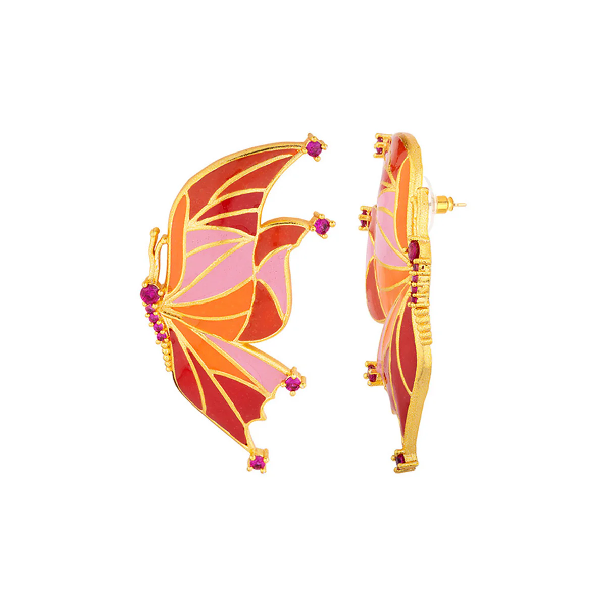 Butterfly Winged Enamel Earrings - Image 4