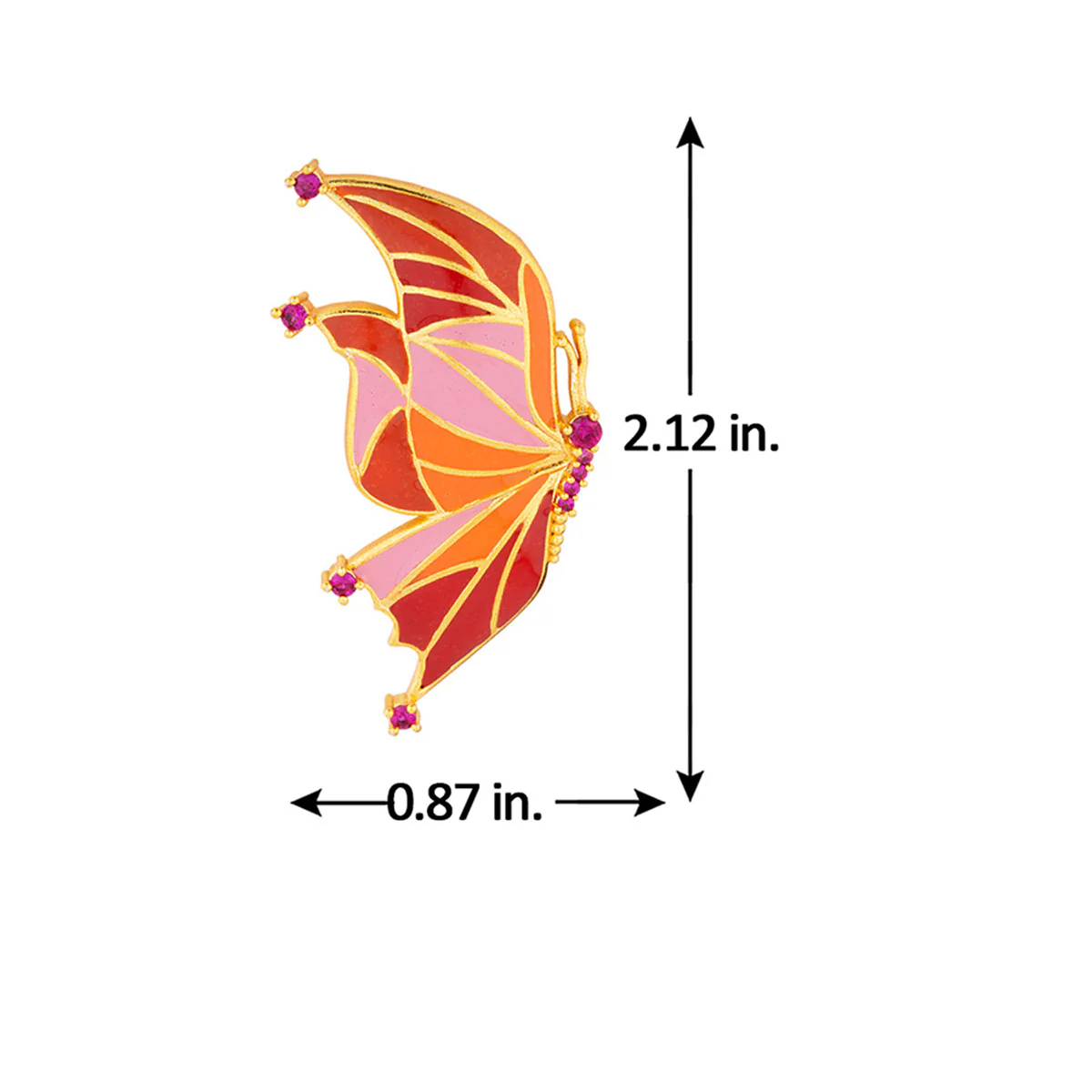 Butterfly Winged Enamel Earrings - Image 5