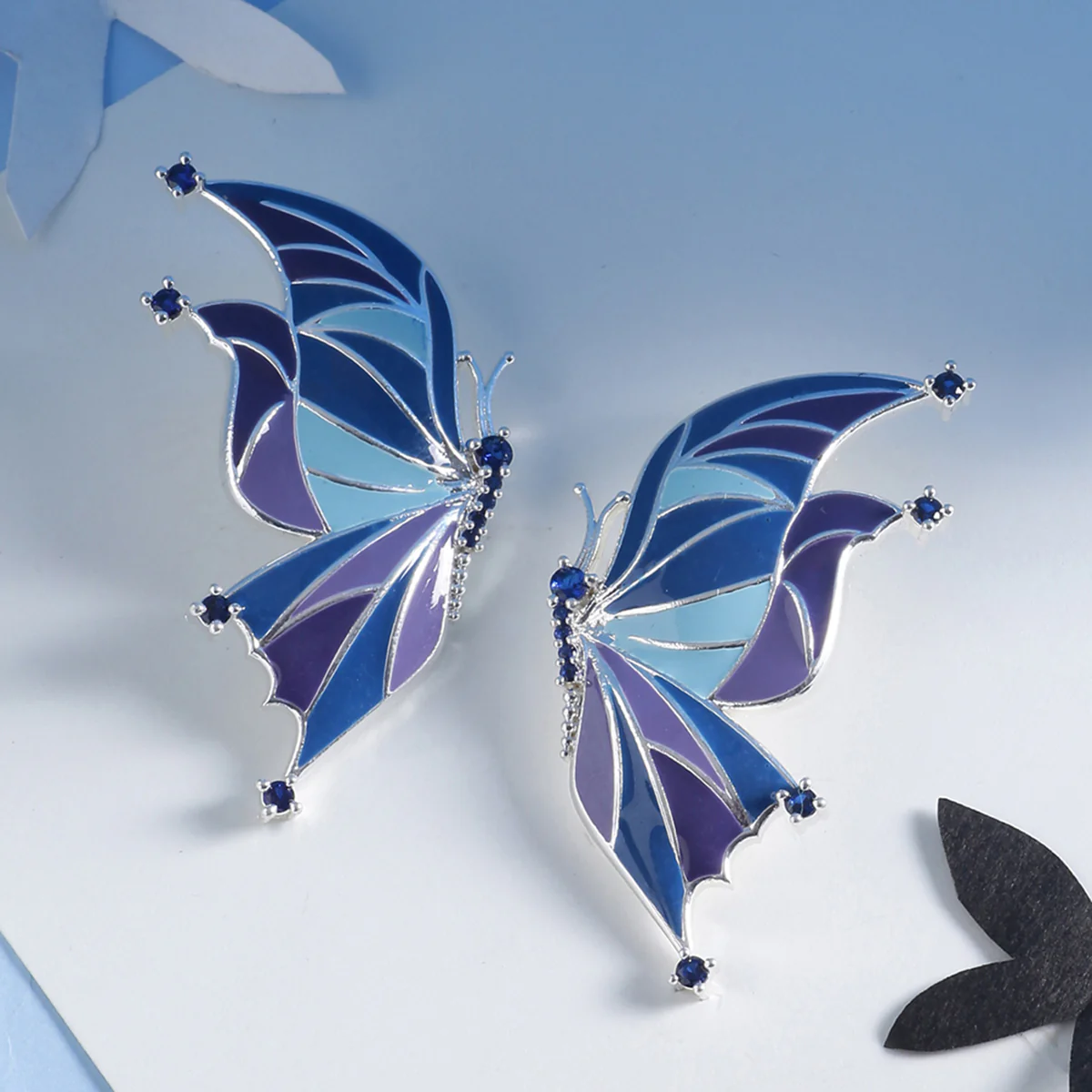 Butterfly Wings Enamel Earrings