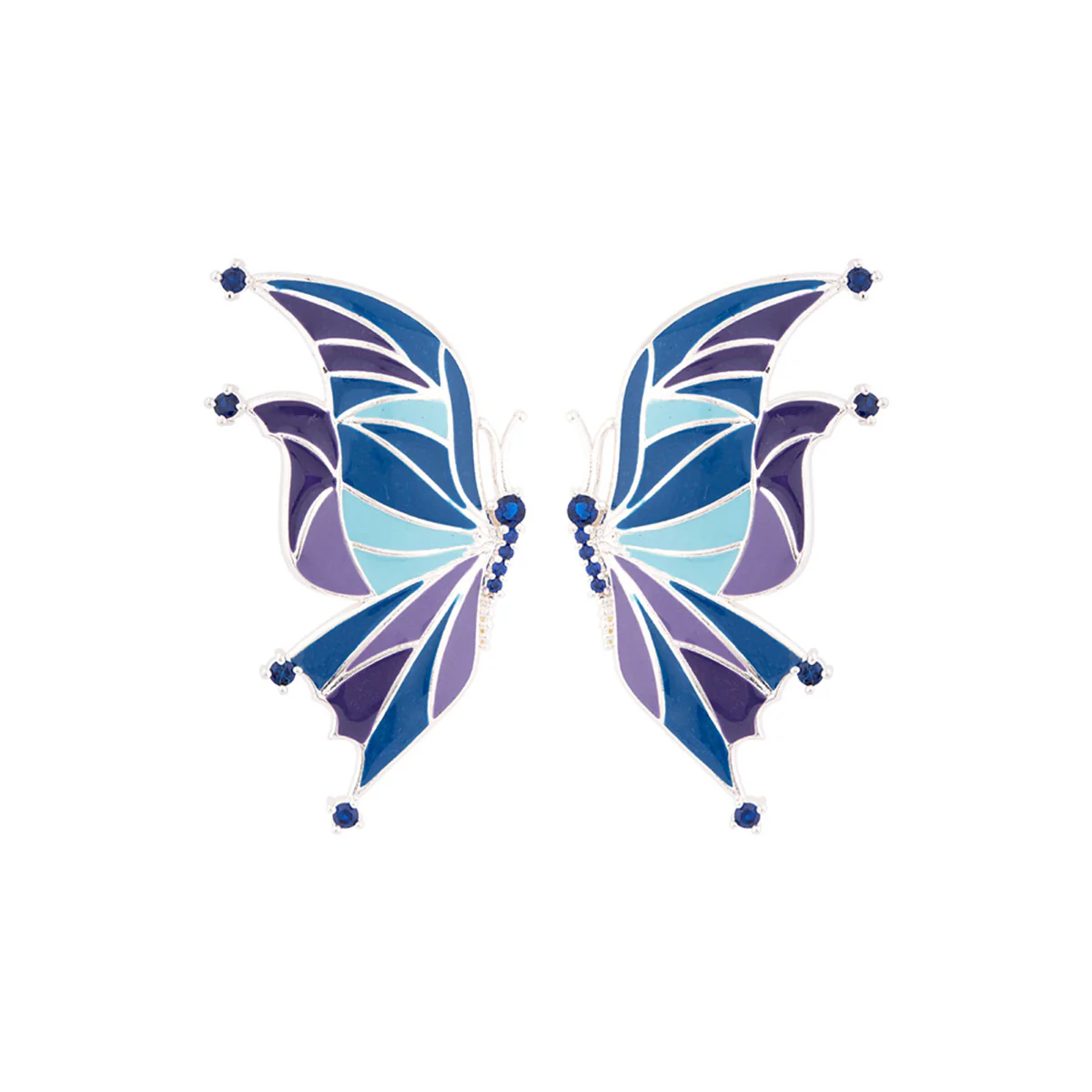 Butterfly Wings Enamel Earrings - Image 3