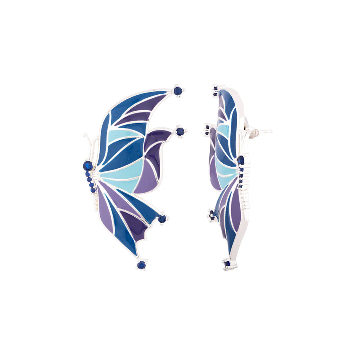 Butterfly Wings Enamel Earrings - Image 4