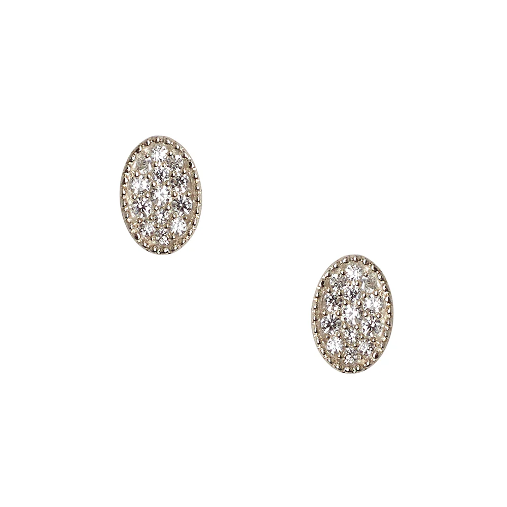 Casual Oval CZ Pendant Necklace and Earring 925 Sterling Silver Set - Image 5