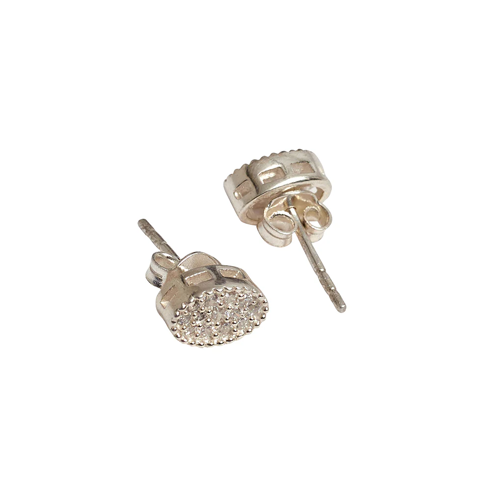Casual Oval CZ Pendant Necklace and Earring 925 Sterling Silver Set - Image 6