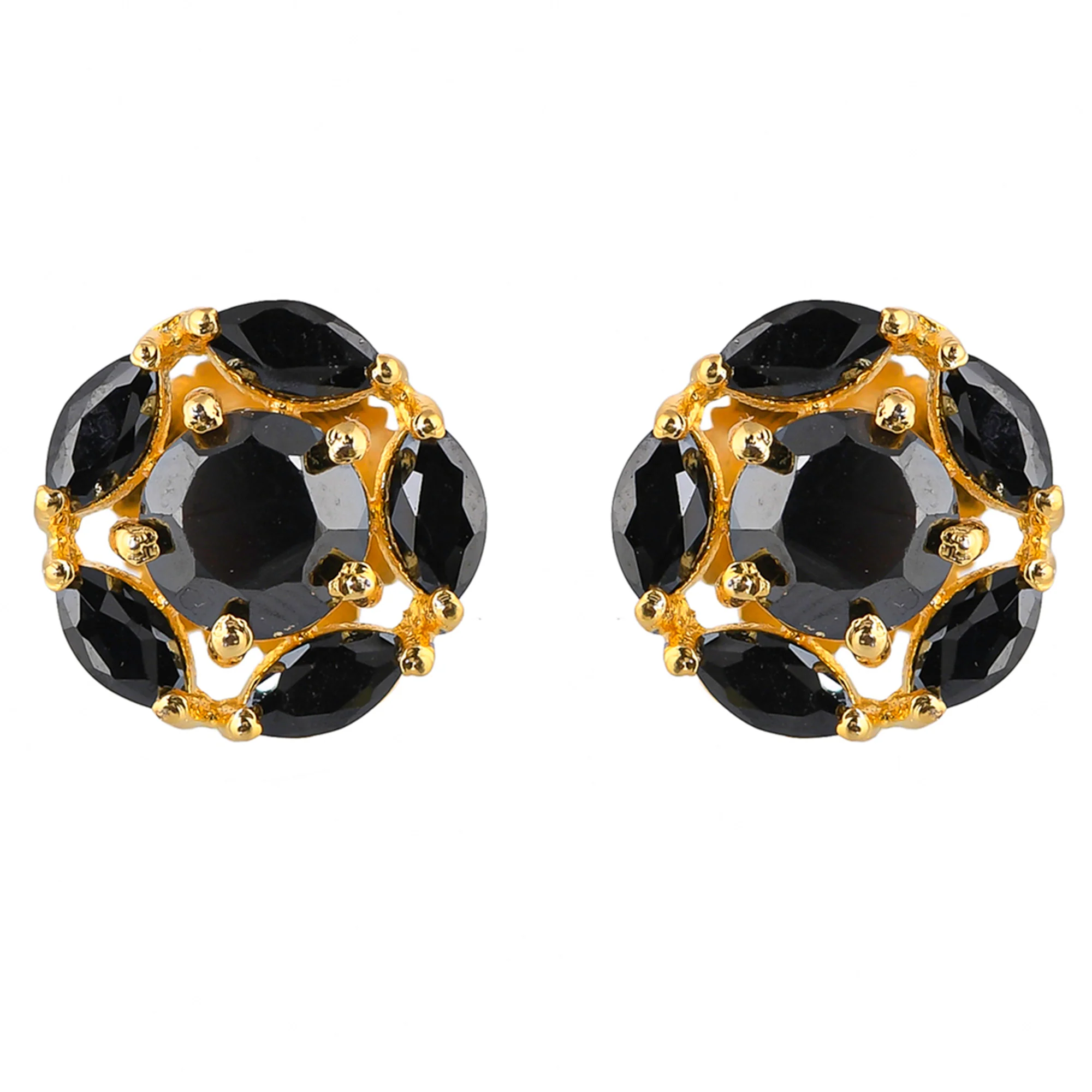 Casual Style Black CZ Stud Earrings - Image 3