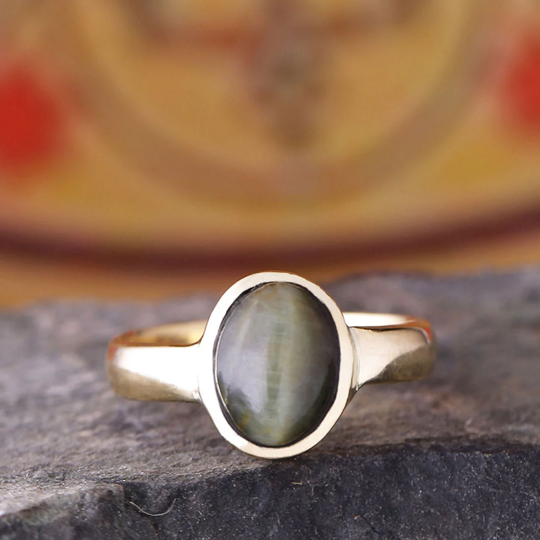 Cat's Eye (Lehsunia) 3.25 Ratti Ashtadhatu Rashi Ratna Ring with original Lab Test Certificate