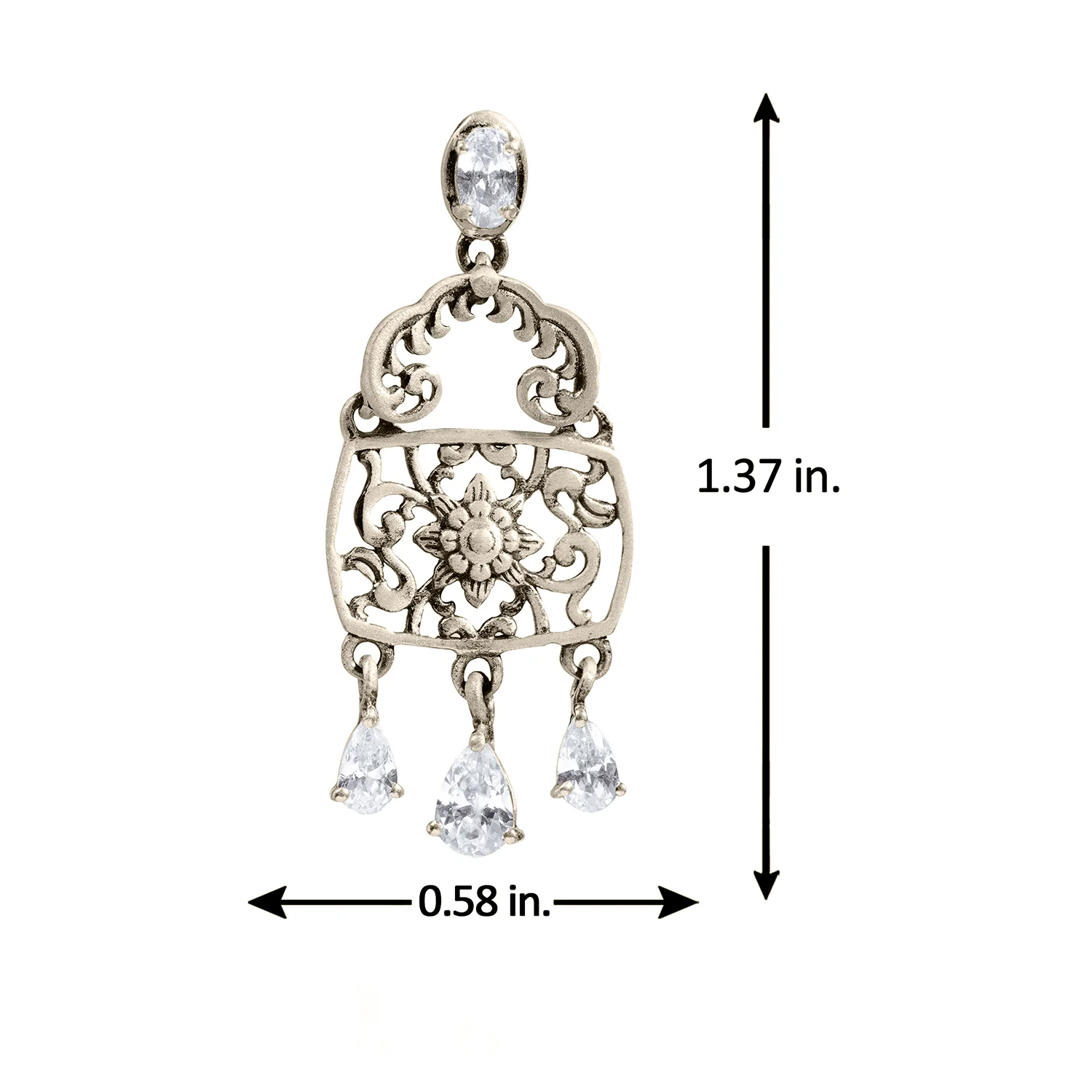 Cave Chronicles 925 Sterling Silver Blossom Fresco Dangle Earrings - Image 6