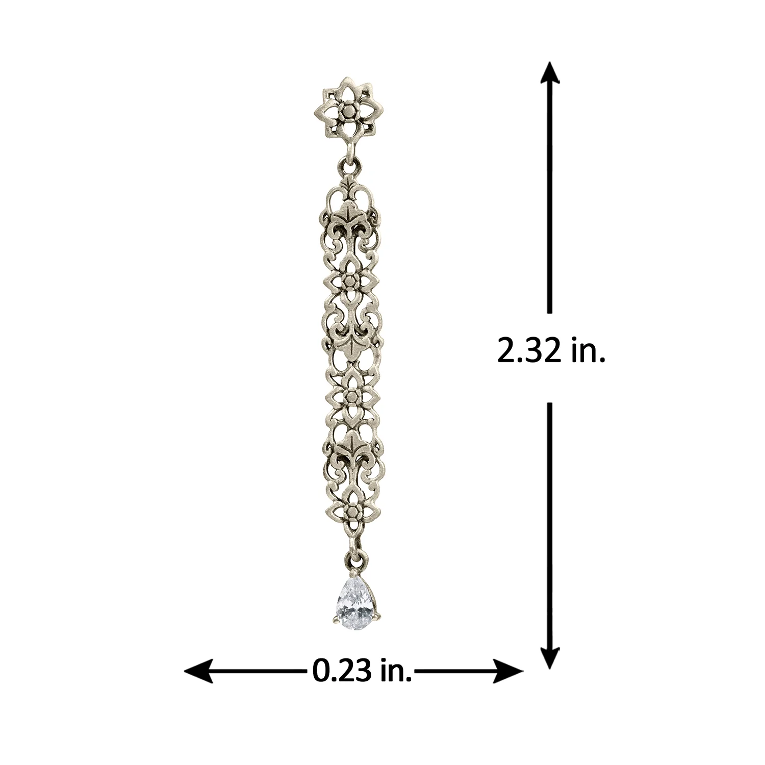 Cave Chronicles 925 Sterling Silver Floral Embellish Dangle Earrings - Image 6