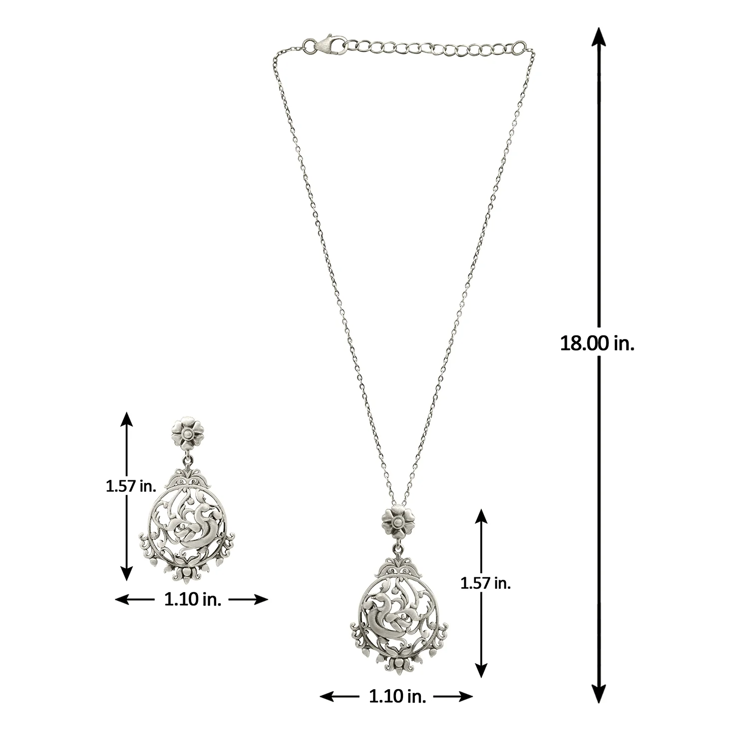 Cave Chronicles 925 Sterling Silver Peacock Reverie Pendant Set - Image 8