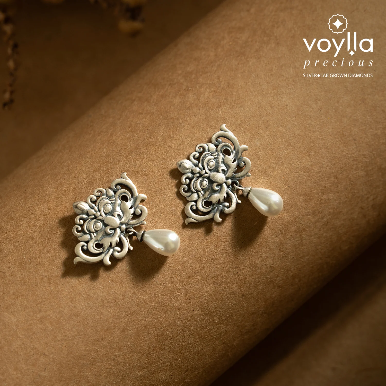 Cave Chronicles 925 Sterling Silver Simha Roar Stud Earrings