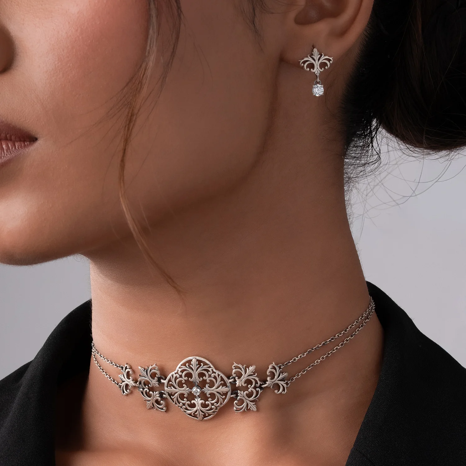 Cave Chronicles 925 Sterling Silver Timeless Palette Choker Set - Image 3