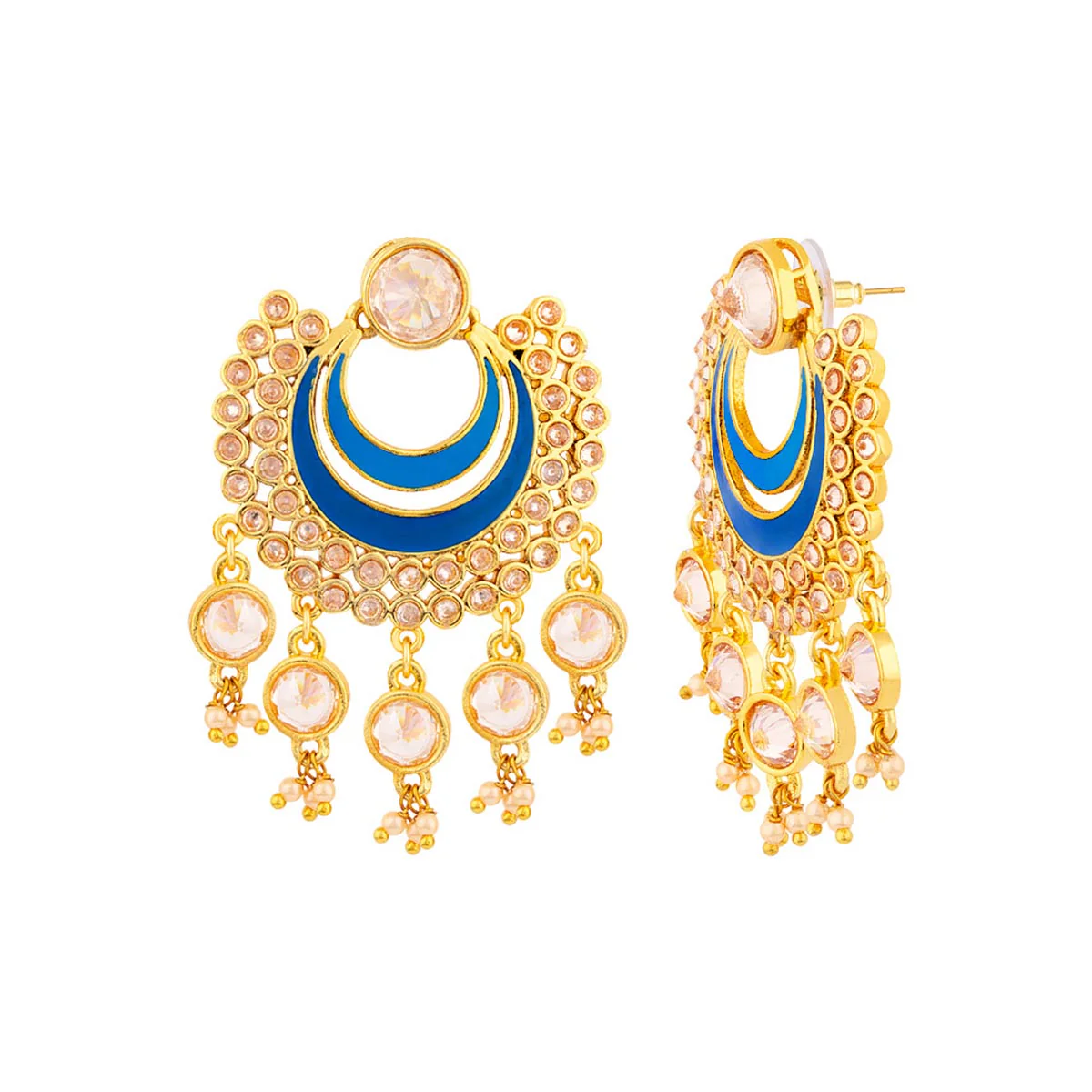 Chandrima Enameled Ethnic Hoop Earrings - Image 4