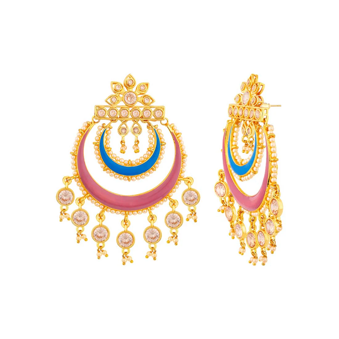 Chandrima Layered Ethnic Hoop Earrings - Image 4