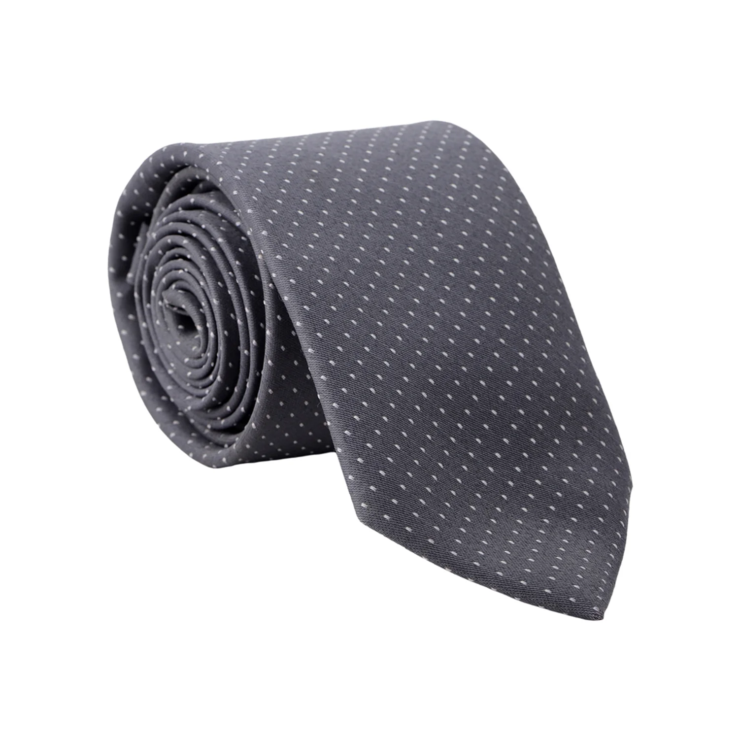 Charcoal Dotted Elegance Men’s Tie & Pocket Square Gift Set - Image 2