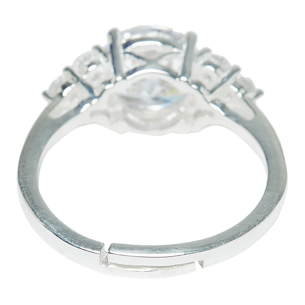 Solitaire Round 925 Sterling Silver Ring with CZ Stones - Image 4
