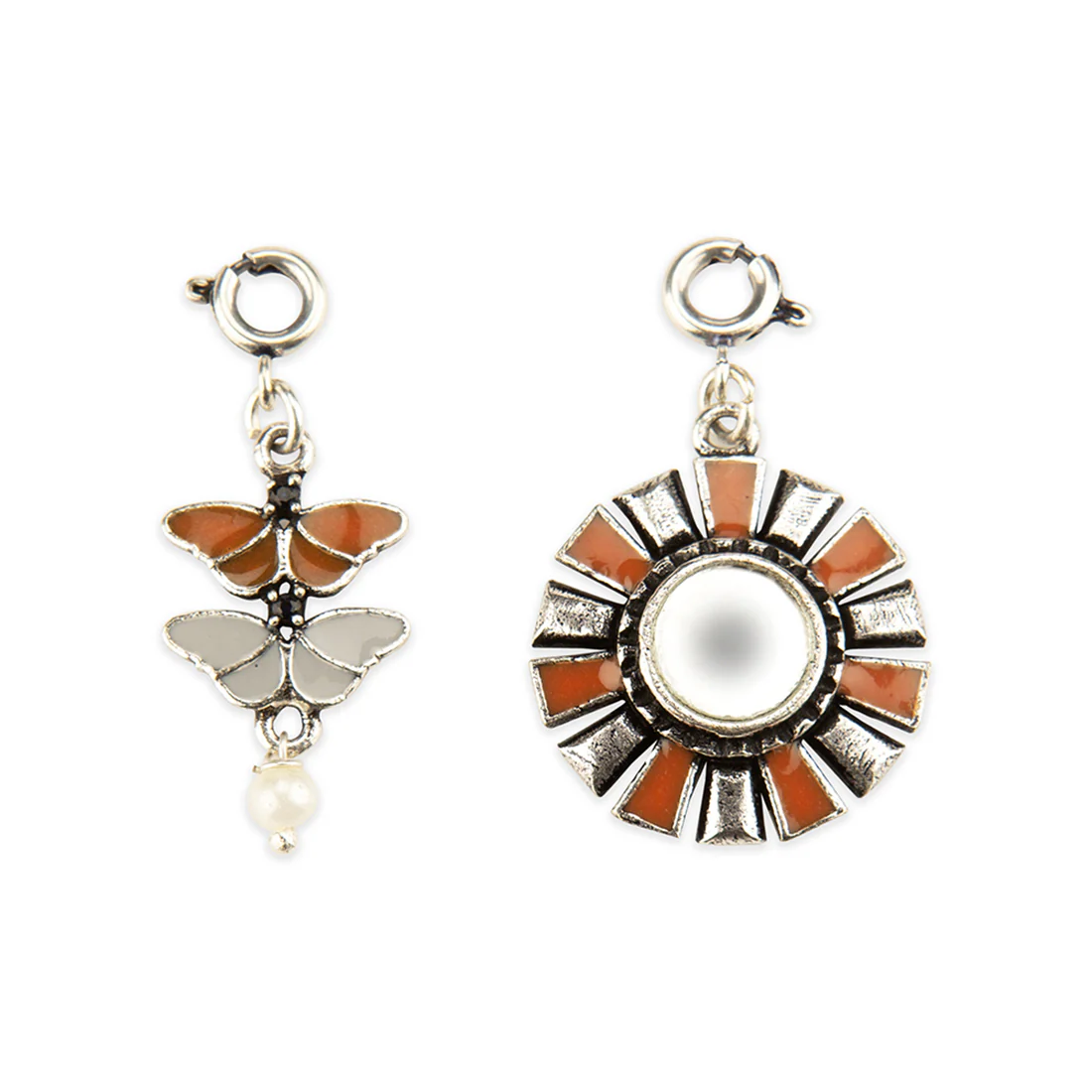 Charms Oxidized Enameled Pendant and Bracelet with chains - Image 6
