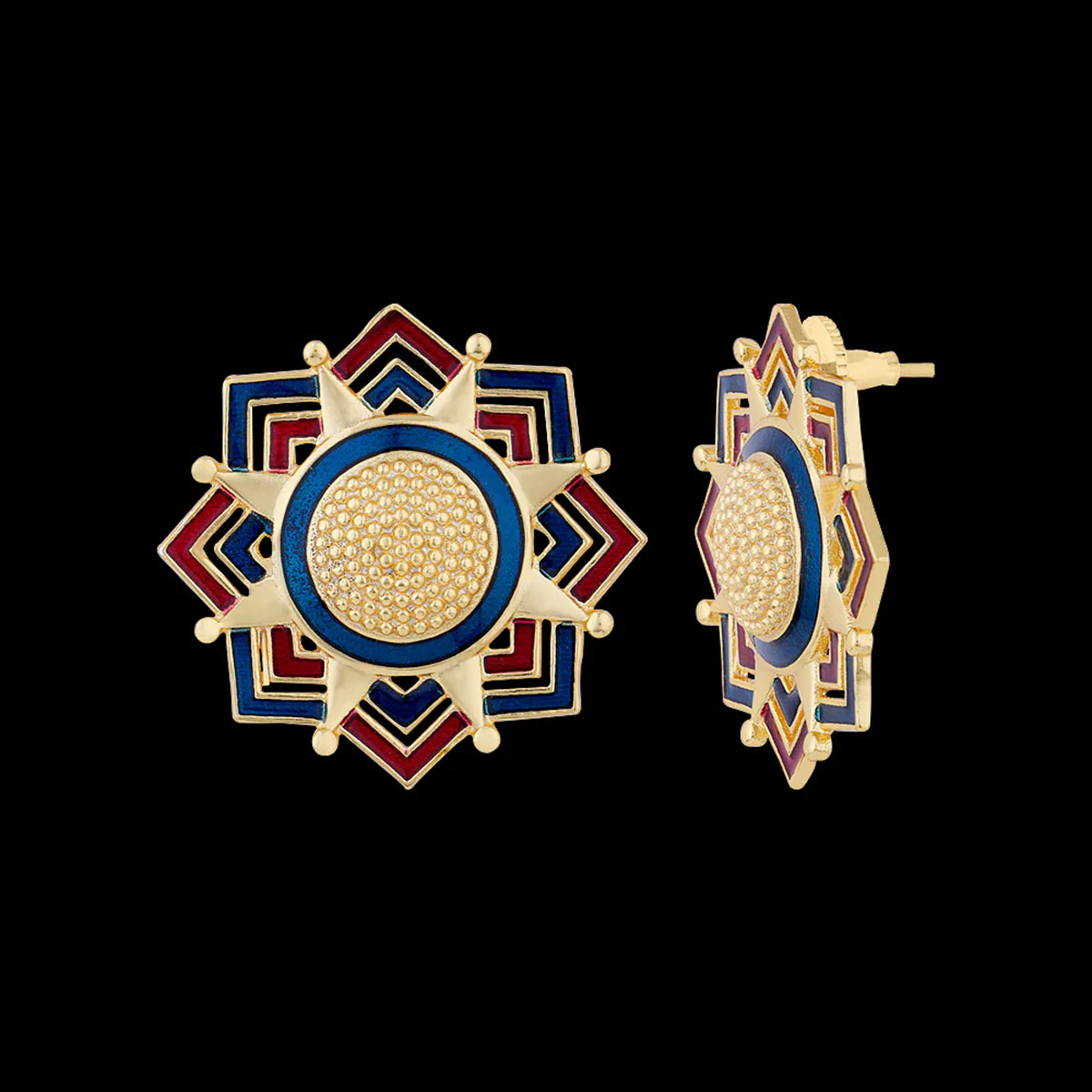 Chevron Aztec Inspired Stud Earrings - Image 4