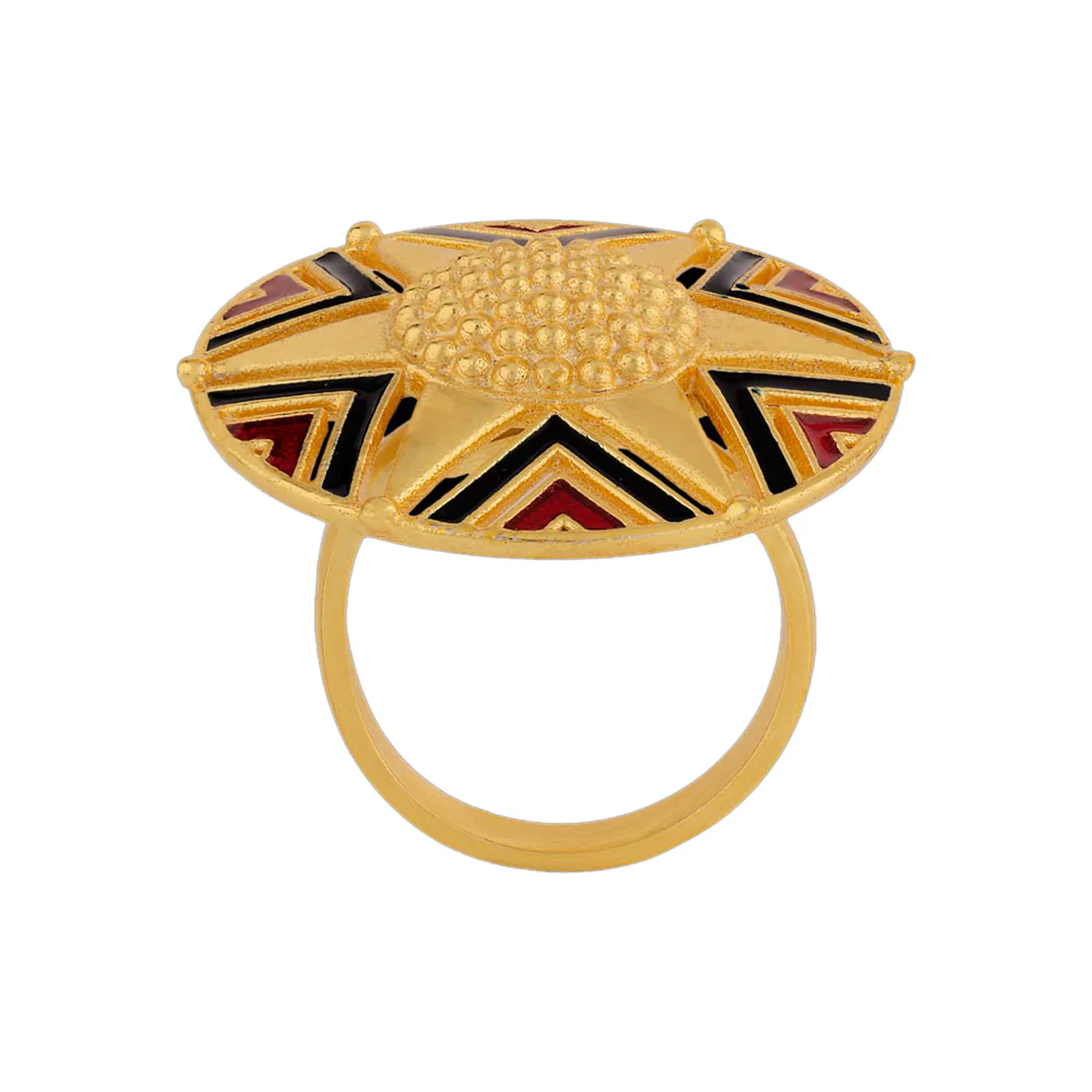 Chevron Enamel Embellished Ring - Image 4