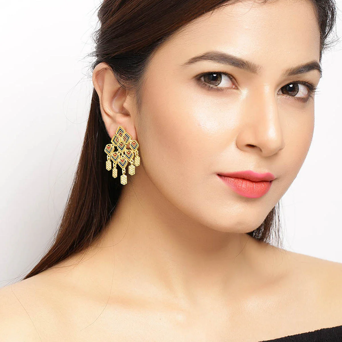 Chevron Tiny Drops Earrings - Image 2