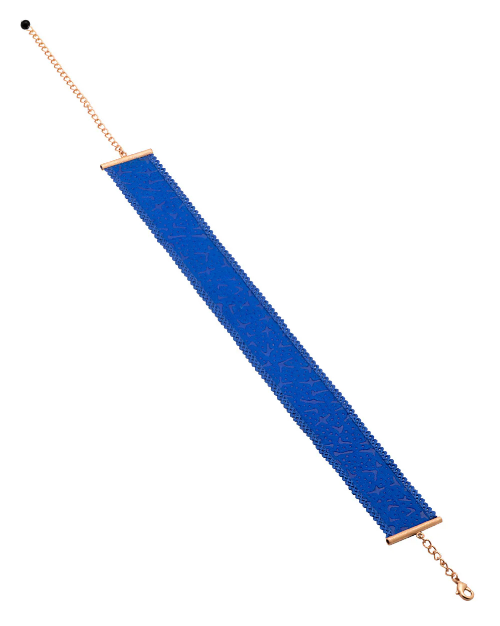 Choker Necklace In Blue Fabric - Image 2