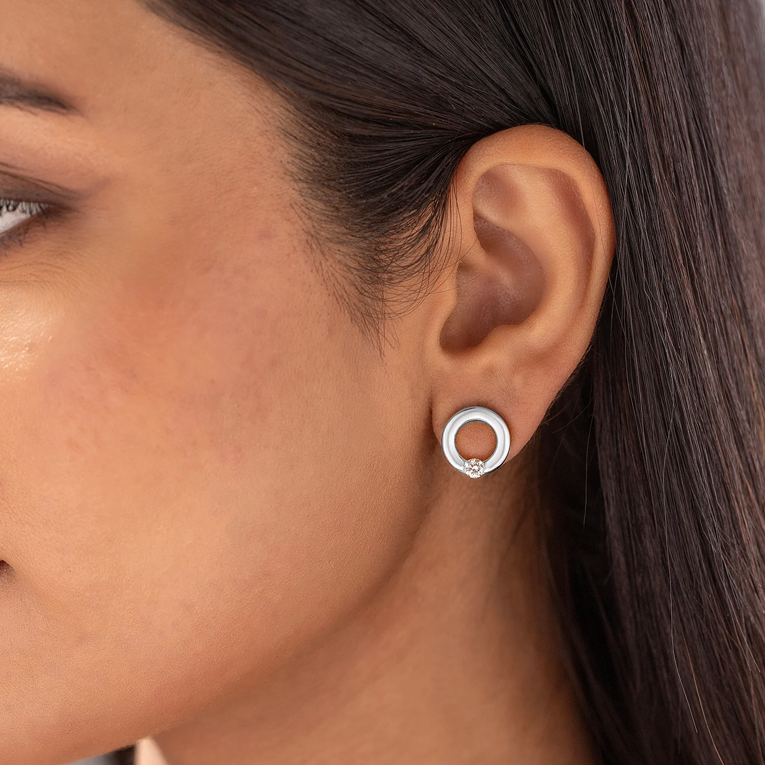 Circle of Shine Lab-Grown Diamond Stud Earrings - Image 2
