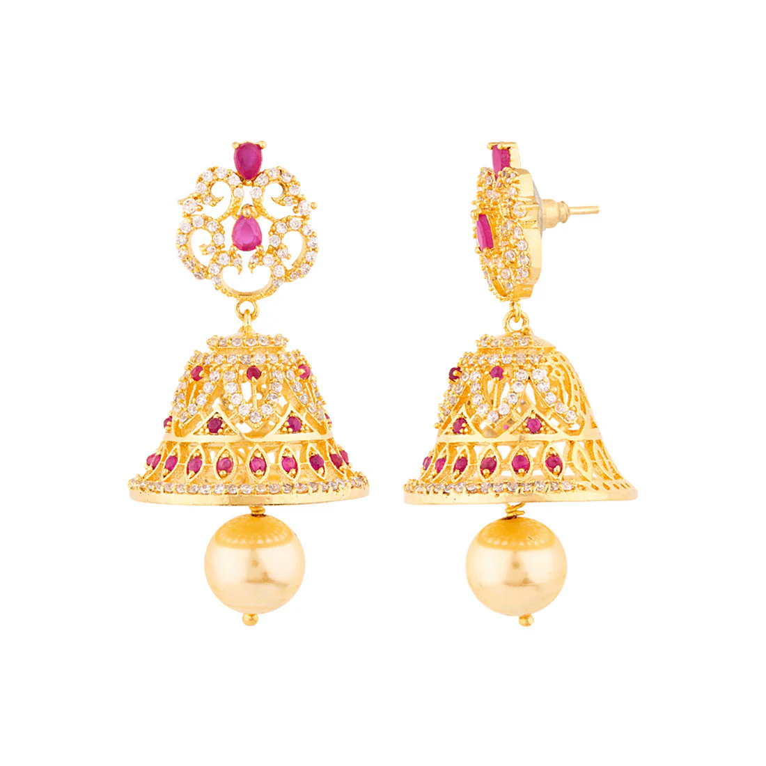 Classic Drop Style Jhumka Earrings - Image 4
