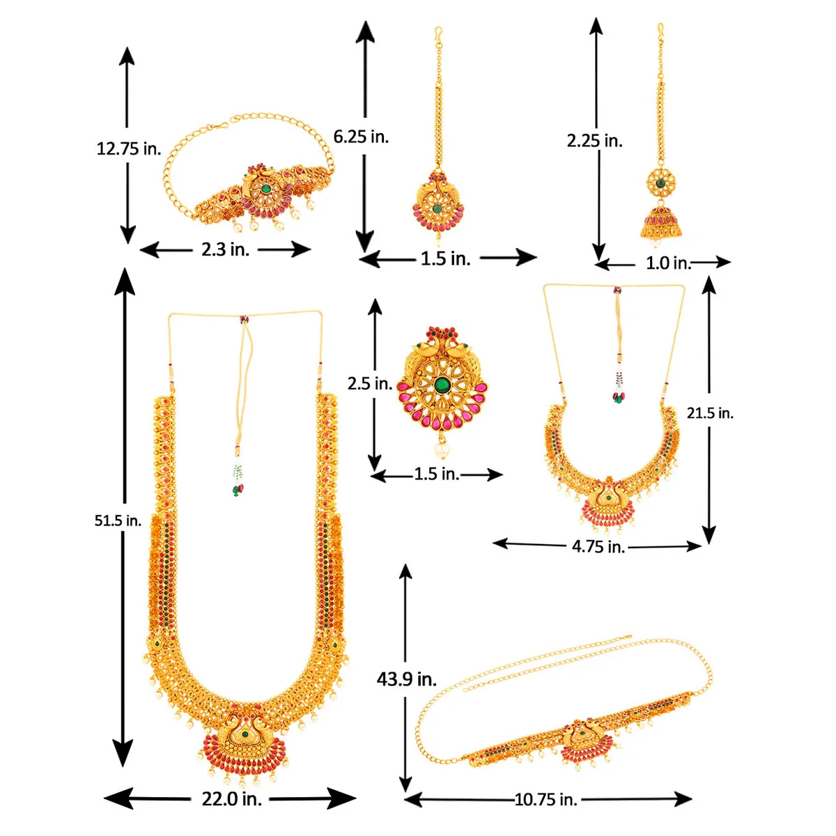 Classic Gold Tone Bridal Set - Image 9
