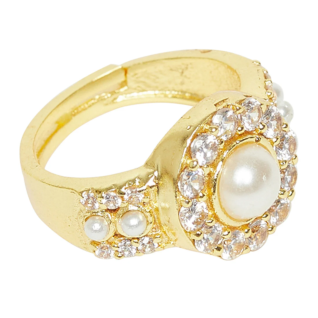 Classic Pearly Whites Gold Tone Ring - Image 5